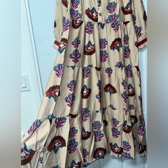 Umgee Midi Dress latte Mix, size Large - Picture 5 of 9